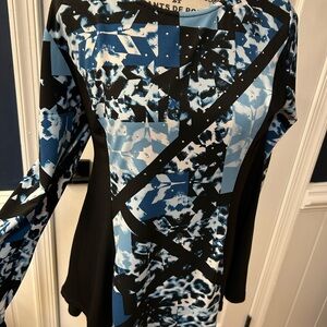 Abstract Blue and Black Women's Dress